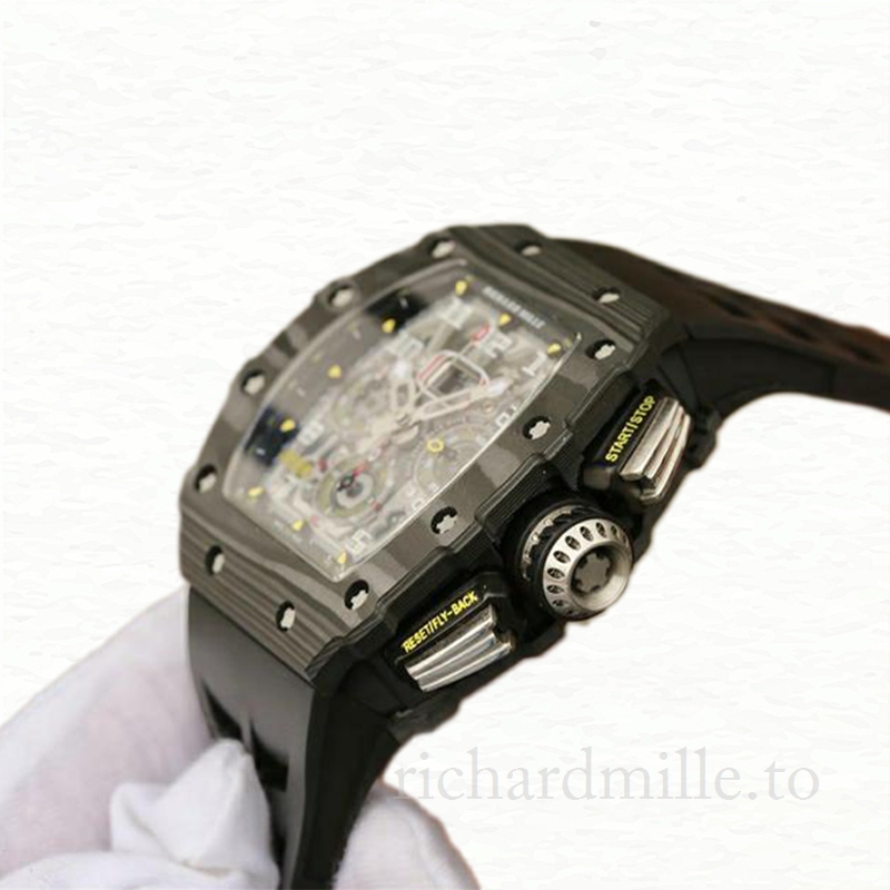 Richard Mille RM11-03 Men Automatic Transparent Dial Rubber Band Watch