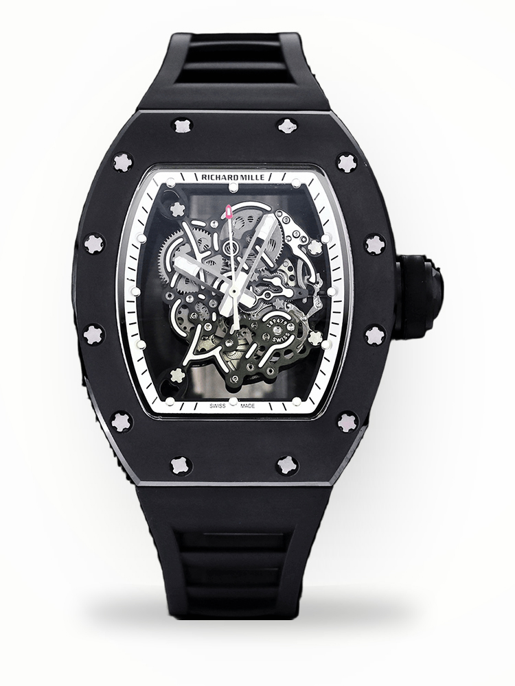 Replica Richard Mille RM 055 Black Ceramic Skeleton Watch – Precision Swiss Movement, Sporty Elegance for Men