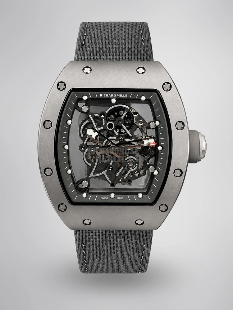 Richard Mille RM055 Bubba Watson Super Clone Titanium Skeleton Dial Gray Nylon Strap BBR Factory