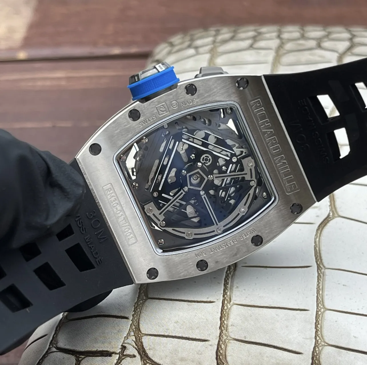 Richard Mille RM 30-01 Replica Skeleton Dial Black Rubber Strap Luxury Sports Wristwatch
