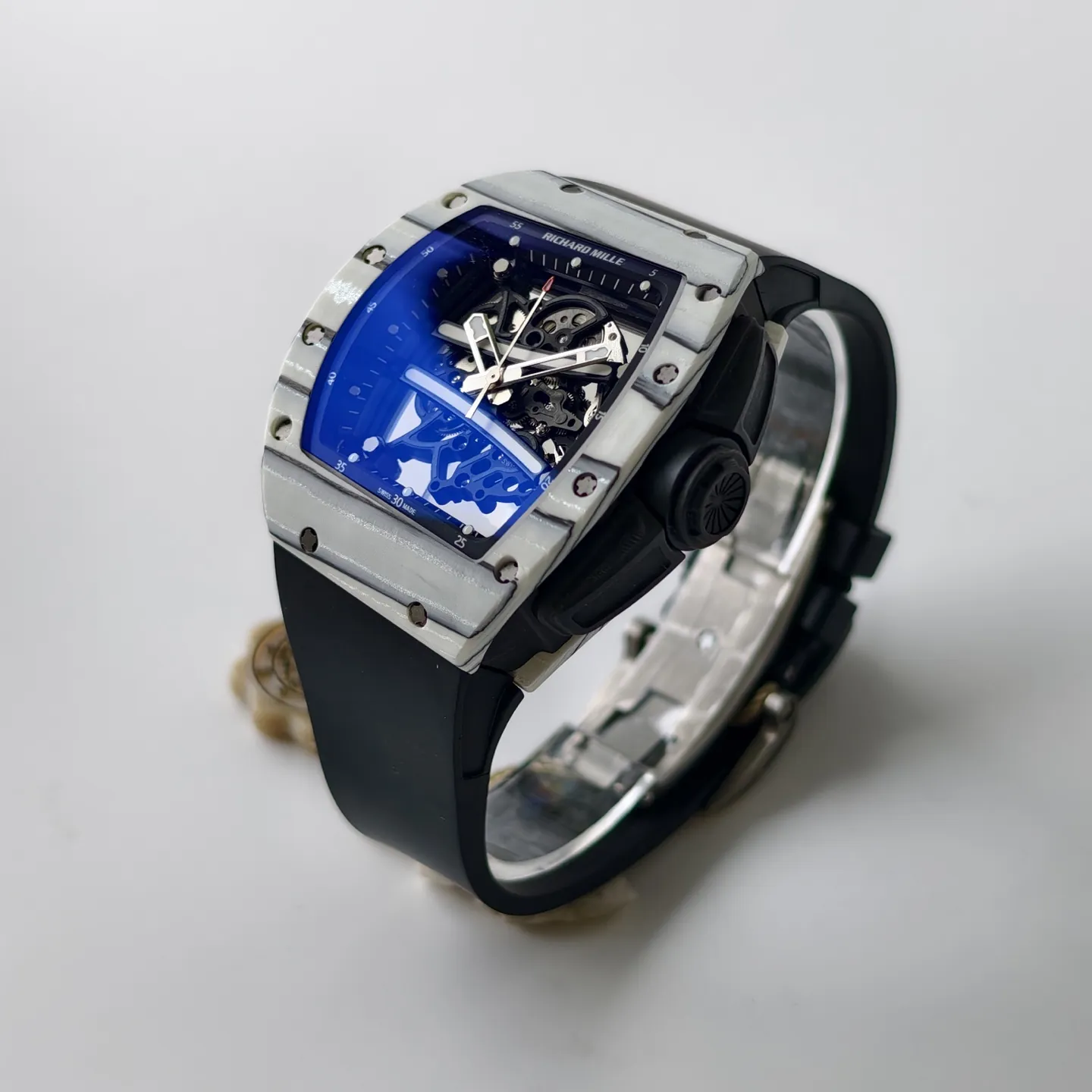 UMI RM 61-01 Yohan Blake Skeleton Dial White Forged Carbon Sports Replica Watch