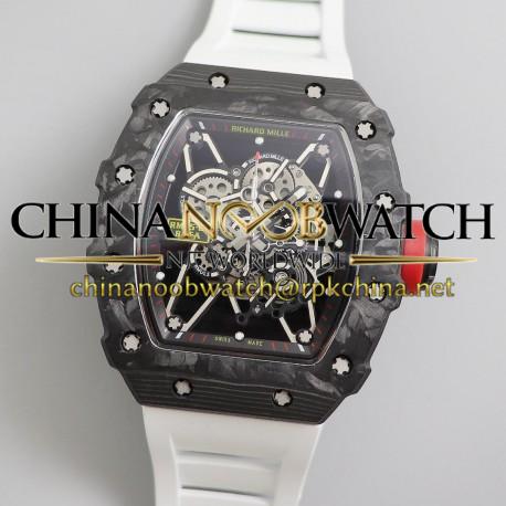 RM035-01 Rafa Nadal KVF V3 Forged Carbon Black Dial White Strap M8215