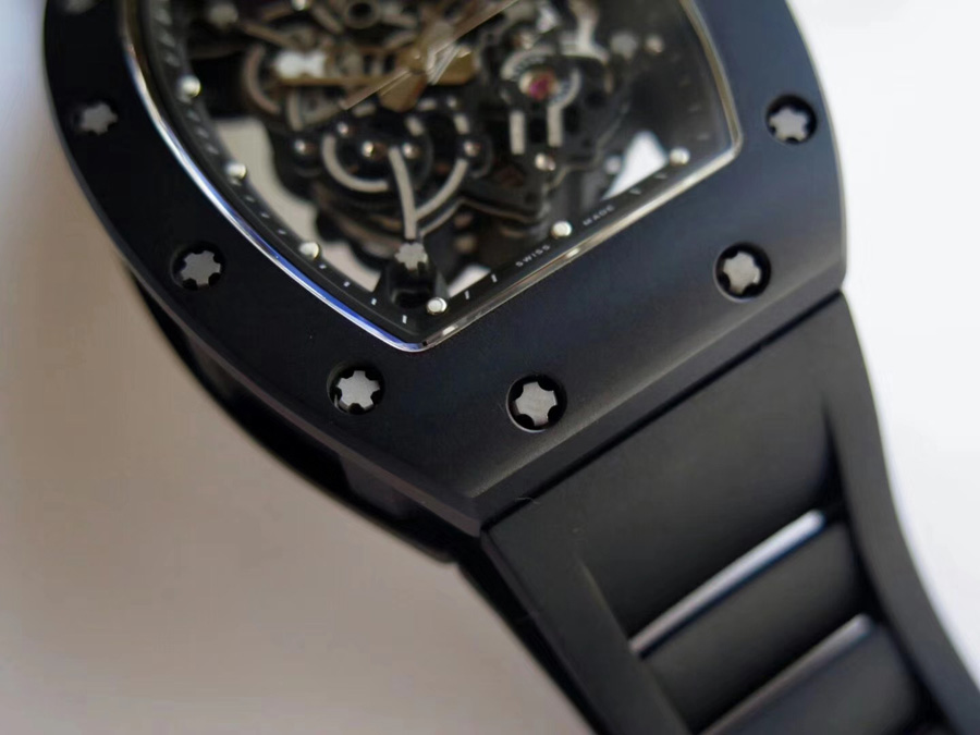 Richard Mille Replica RM 055 Black Rubber Strap