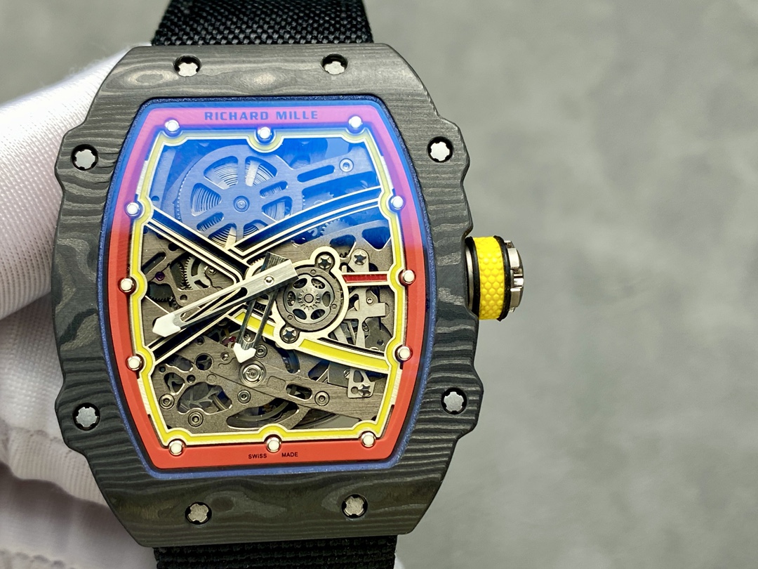 Best Replica Richard Mille RM67-02 Super Clone 47mm Skeleton Dial Carbon Fiber Watch