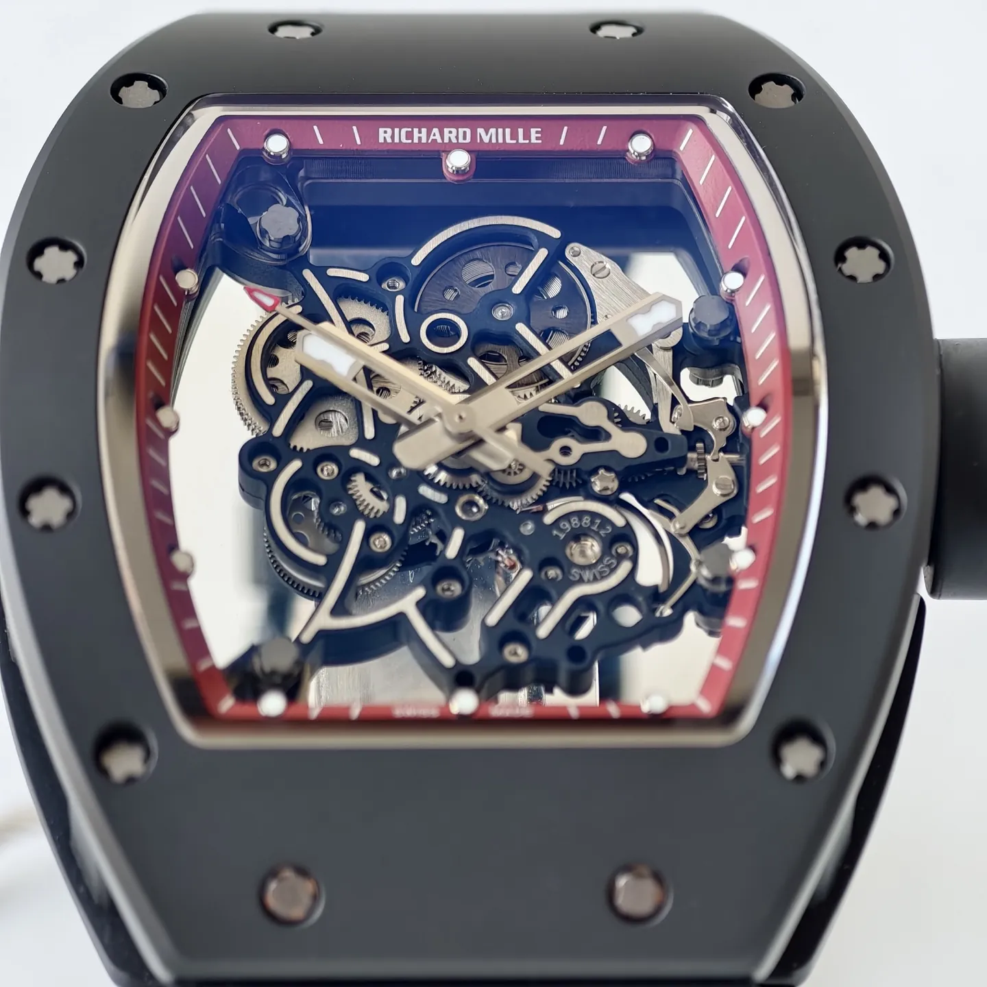 UMI Richard Mille RM 055 Bubba Watson Best Replica with Black Ceramic Case Red Flange RMUL2 Movement