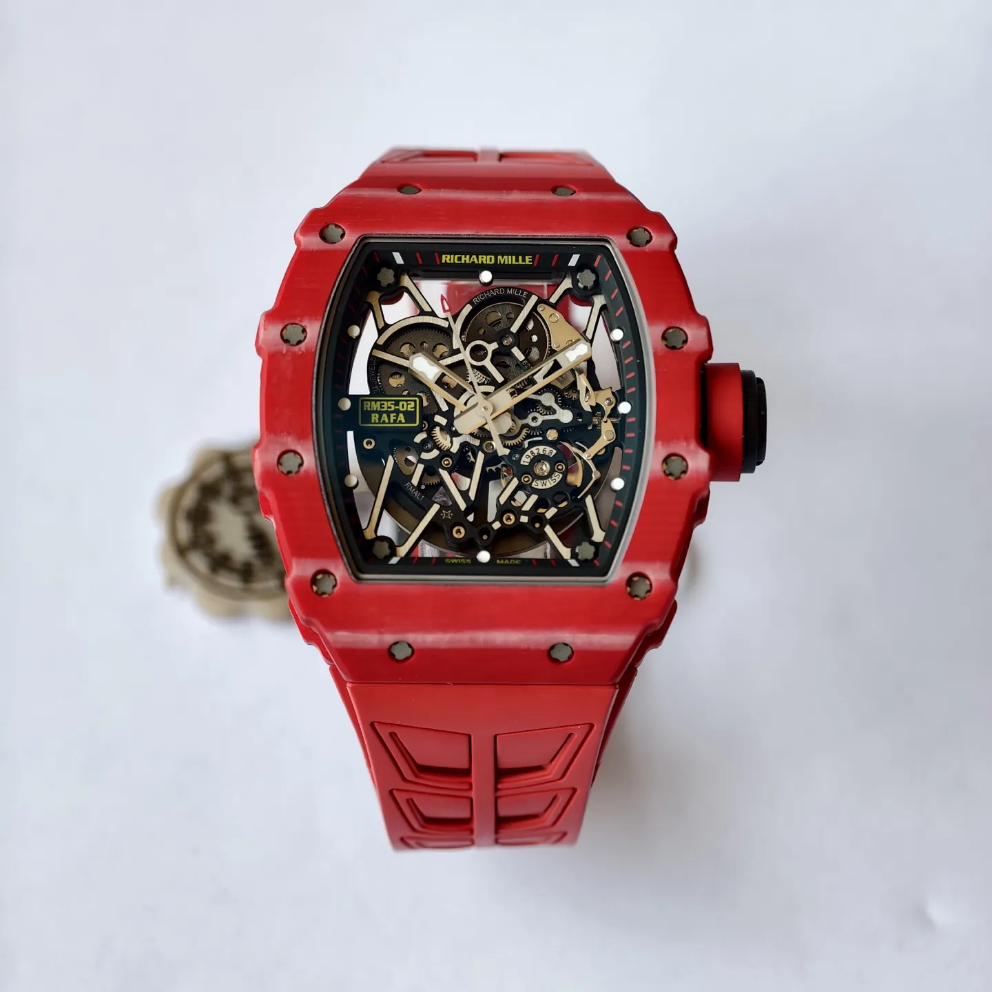 UMI RM 35-02 Rafael Nadal Red Quartz TPT Case Red Rubber Strap Replica Watch