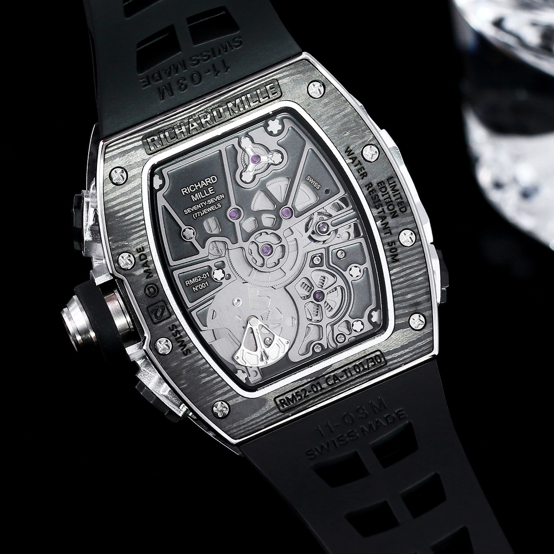 High-End Replica Richard Mille RM 62-01 Tourbillon ACJ Watch – Skeleton Dial, Carbon Fiber &amp; Titanium Case