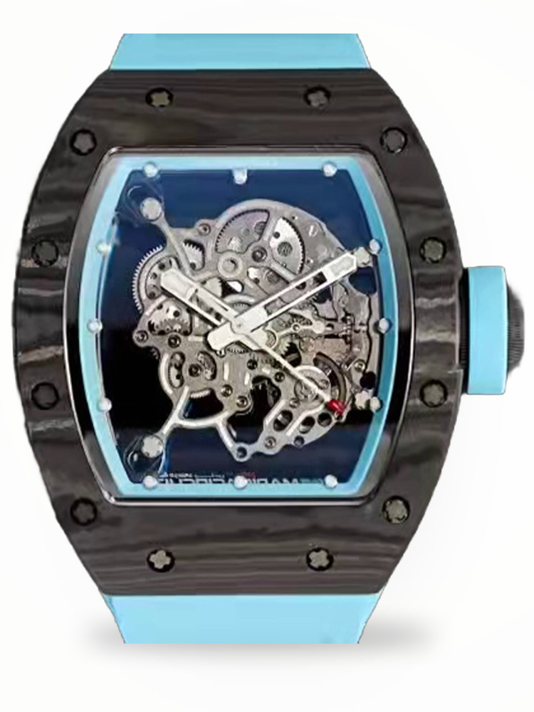 Swiss Replica Richard Mille RM 055 Yas Marina Circuit Watch – Skeleton Dial, Blue Rubber Strap, Ultimate Precision
