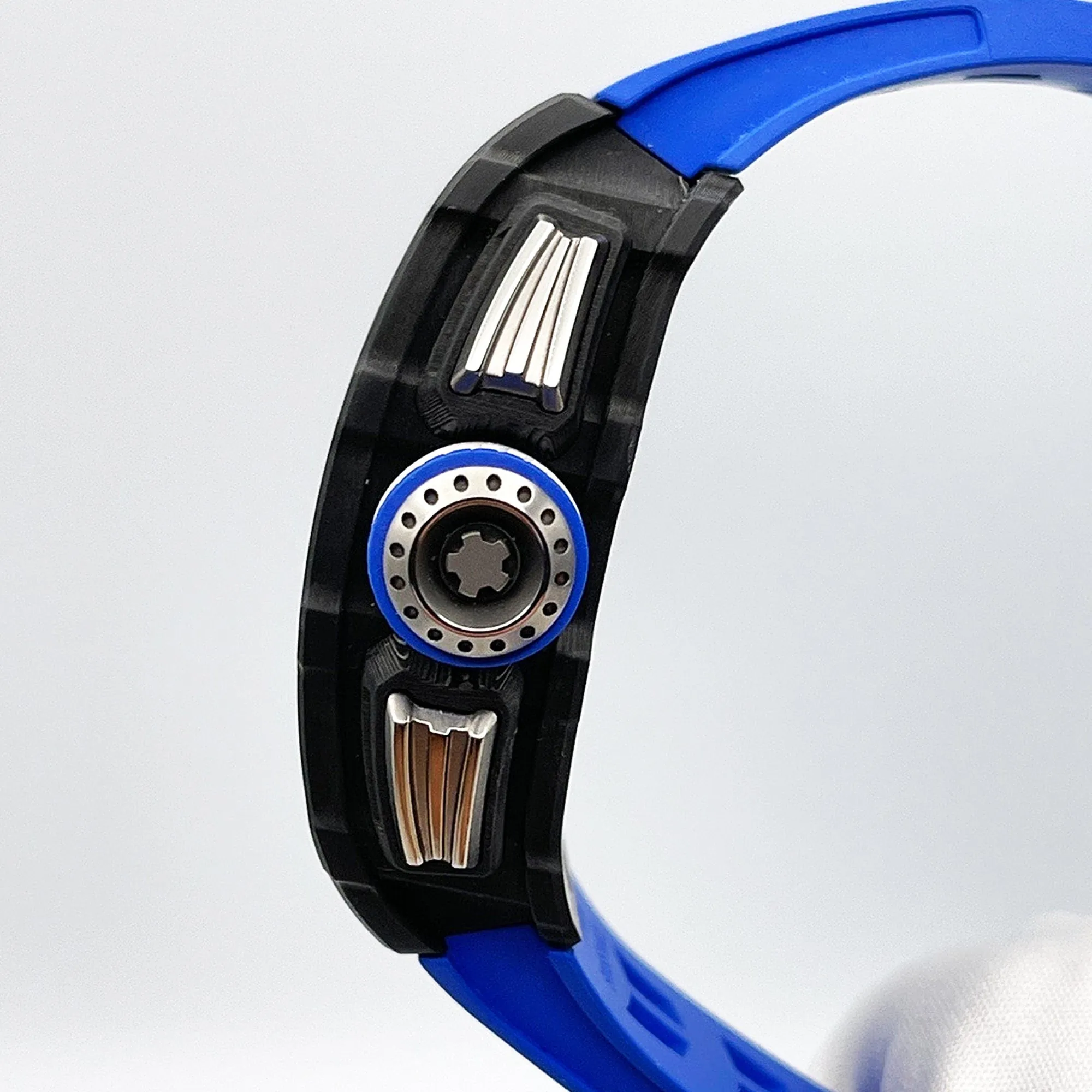 Richard Mille RM 11-04 Replica Skeleton Dial Blue Rubber Strap Luxury Sports Watch