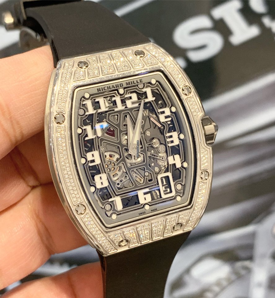 Richard Mille Rm067-01 White Gold Factory Diamond Skeleton Automatic Extra Flat