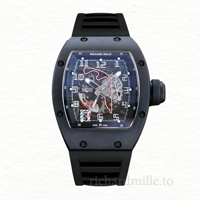 Richard Mille RM010 Automatic Men Watch Arabic Numeral Rubber Band