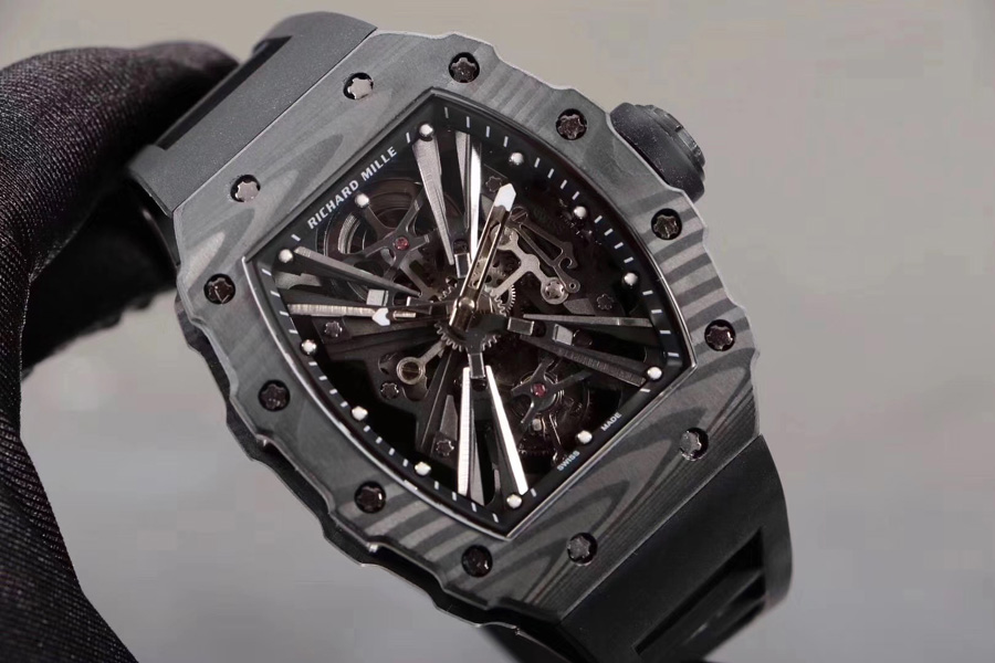 Richard Mille Replica RM 12-01 Black Rubber Strap