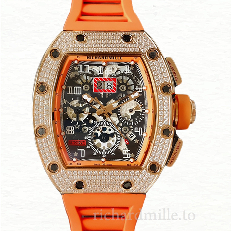 Richard Mille RM011 Men Mechanical Watch Diamond Bezel