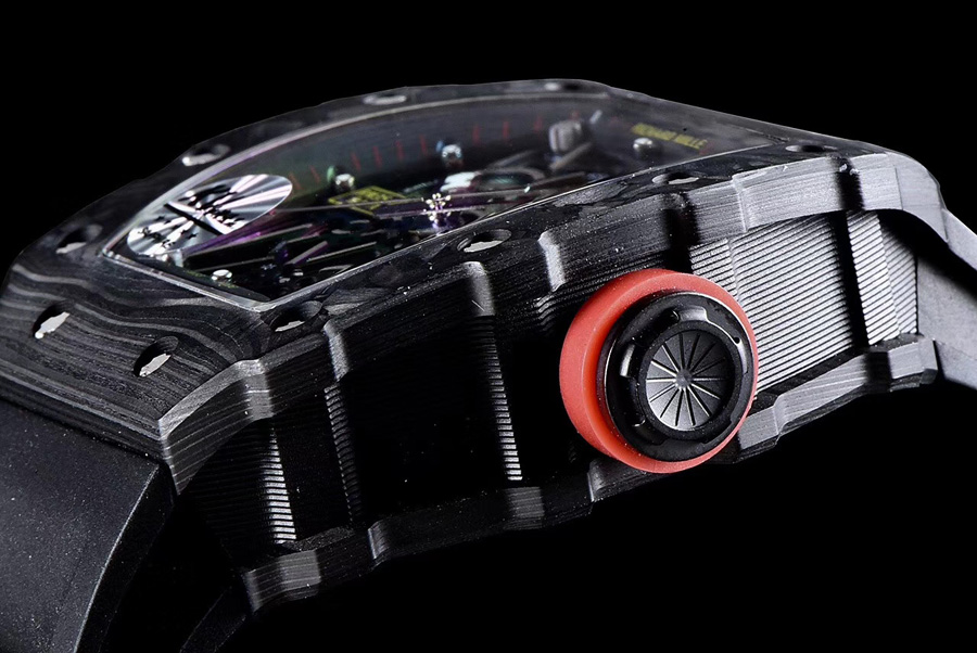 Richard Mille Replica RM 35-02 Black Imported Rubber Strap Folding Buckle