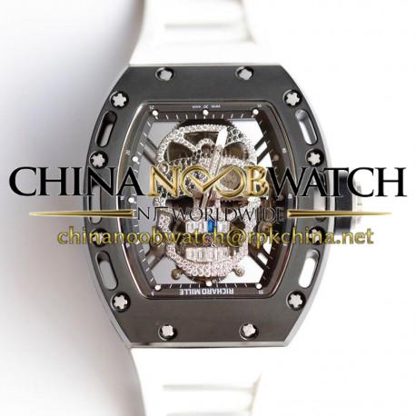 RM052 EURF Black Titanium Diamond Skull Dial Swiss Tourbillon