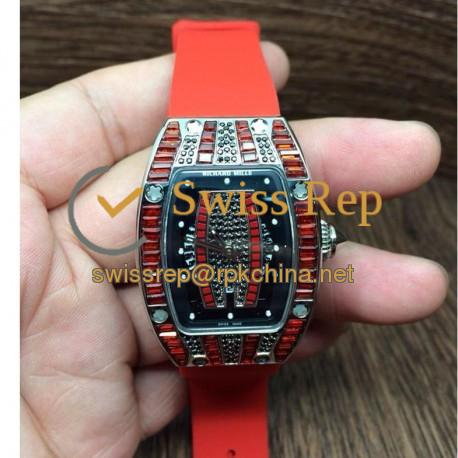 RM007 Ladies SS Red Diamonds Dial M6T51