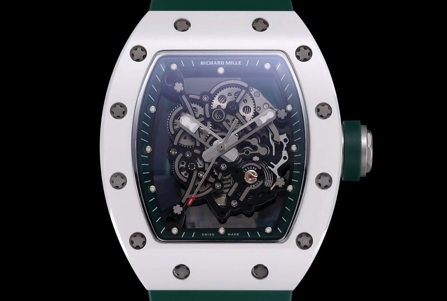 Richard Mille Replica RM 055 Green Strap White Ceramic Bezel