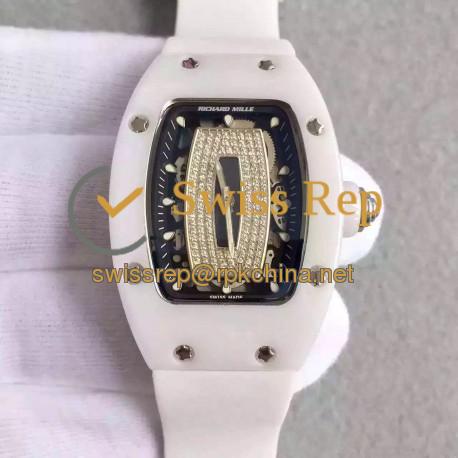 RM07 Ladies Ceramic Black &amp; Diamonds Dial M6T51