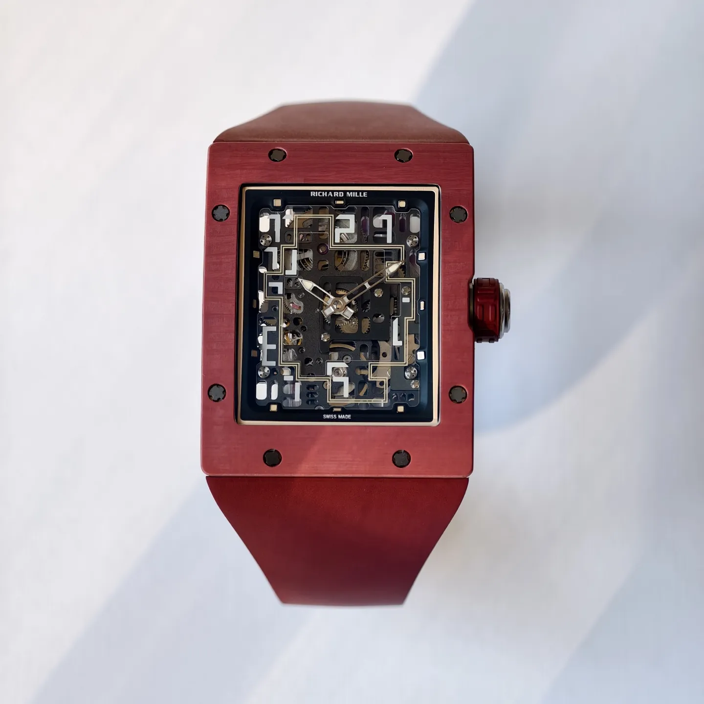 UMI Richard Mille RM 16-02 Terracotta Quartz TPT Skeleton Red Rubber Strap Replica Watch