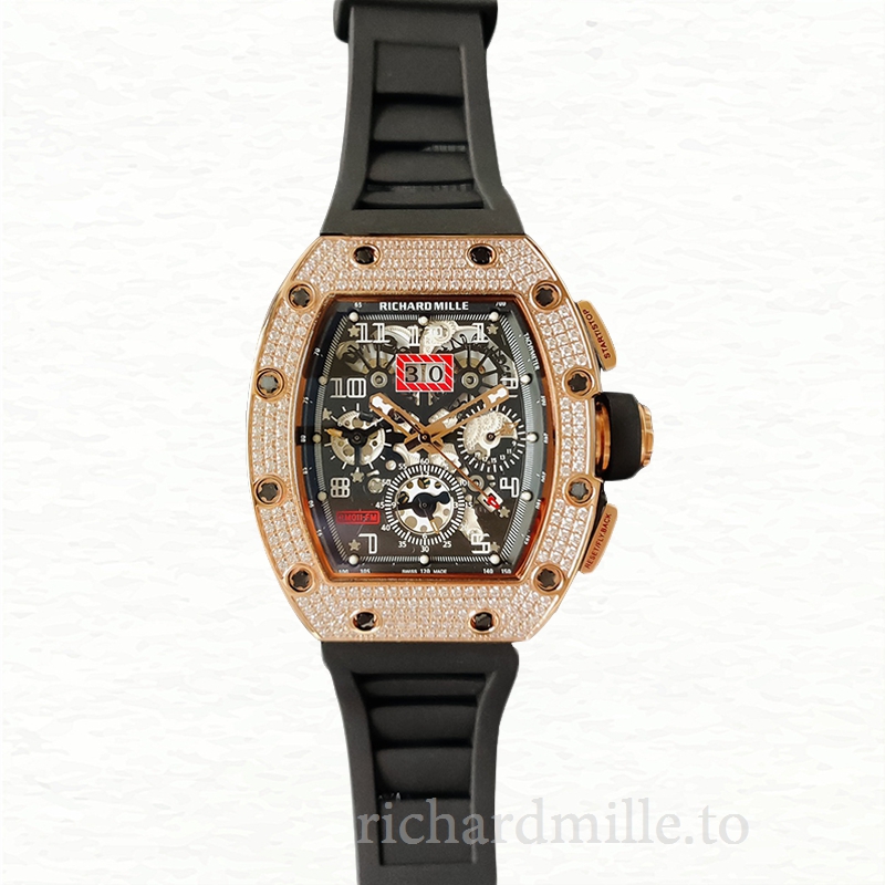 Richard Mille RM011 Mechanical Men Watch Rubber Band Diamond Bezel