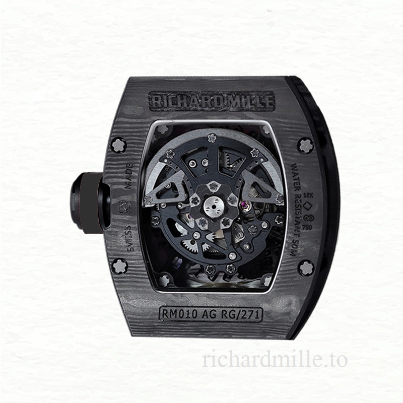 Richard Mille RM 010 Automatic Men Carbon Fiber Transparent Dial