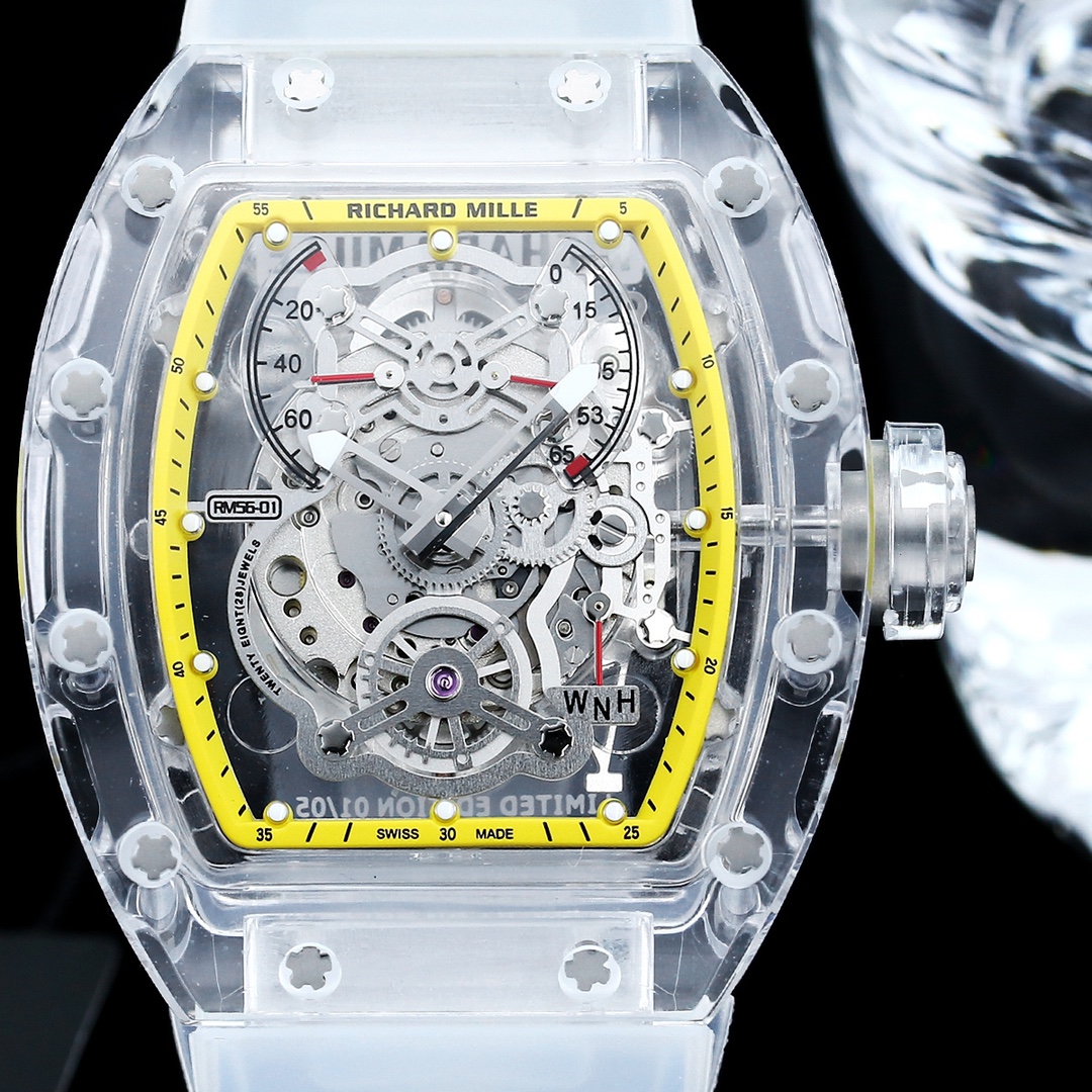 Best Swiss Replica Richard Mille RM56-01 Transparent Glass Case Watch – Skeleton Dial