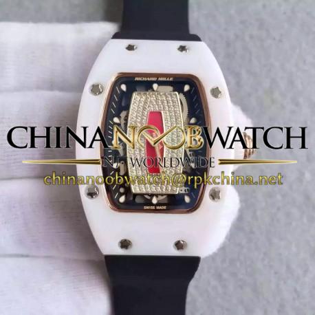 RM07 Ladies Ceramic Red &amp; Diamonds Dial M6T51