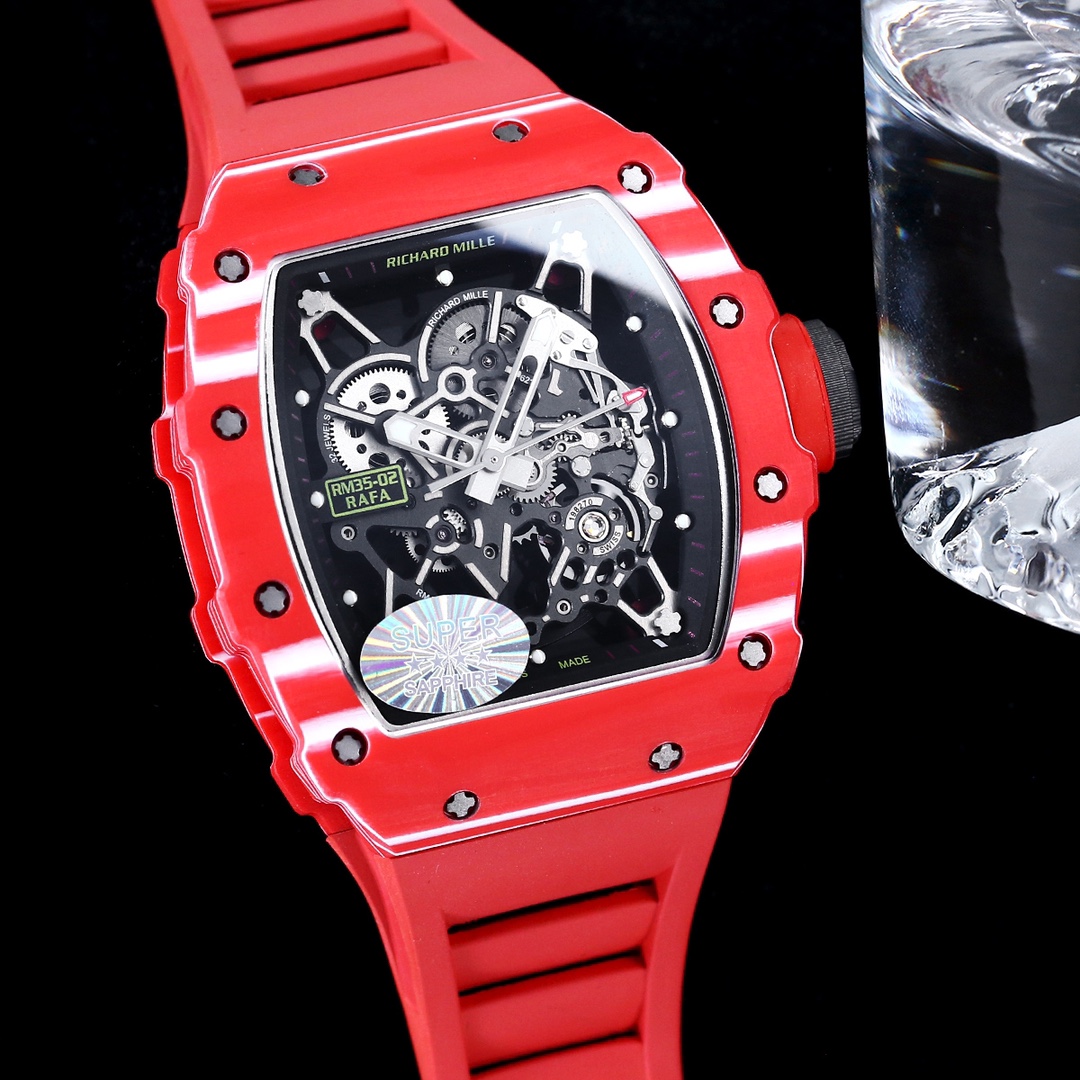 Richard Mille RM 35-02 Rafael Nadal Replica – Striking Red Carbon Case, Swiss Precision, Skeleton Watch for Bold Style