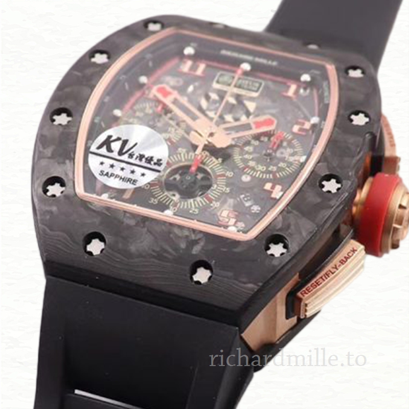 Richard Mille RM 011 Rubber Band Men’s Transparent Dial Black