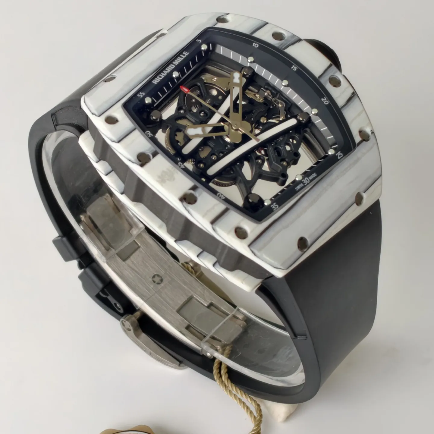 UMI RM 61-01 Yohan Blake Skeleton Dial White Forged Carbon Sports Replica Watch