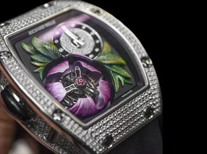 Richard Mille RM 19-02 Replica, Diamond-Set Case 3D Flower Skeleton Dial Luxury Ladies Automatic Wristwatch