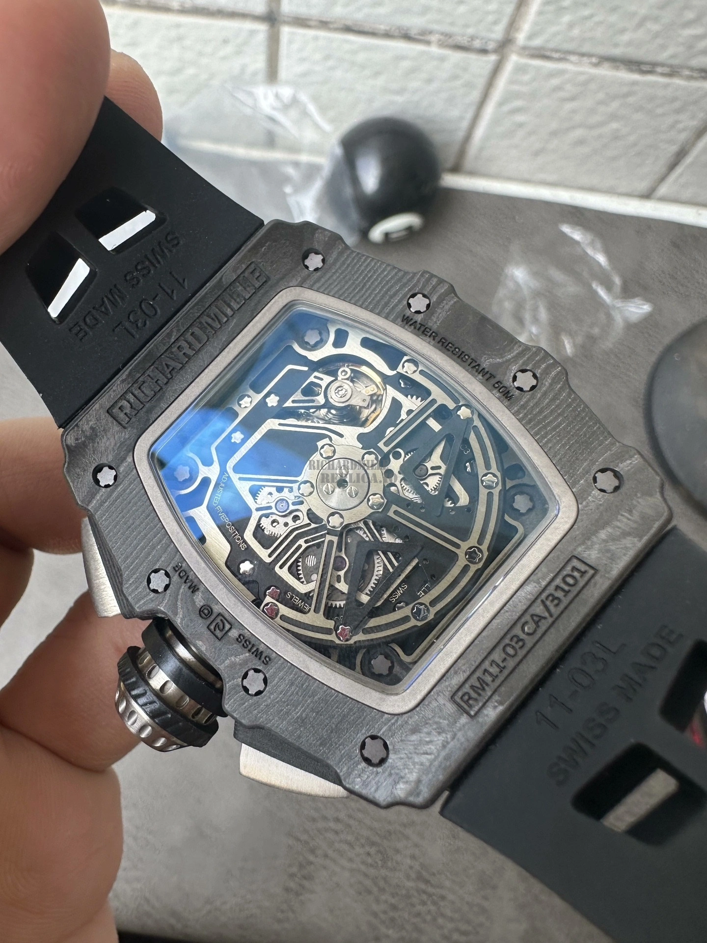 Super Clone RM11-03 Black Magic Richard Mille NTPT Carbon Fiber Full Skeleton 7750