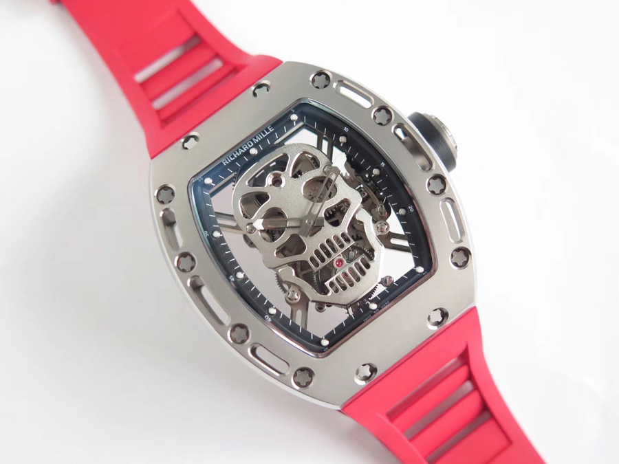 Richard Mille Replica RM 052 Red Rubber Strap Titanium Bezel