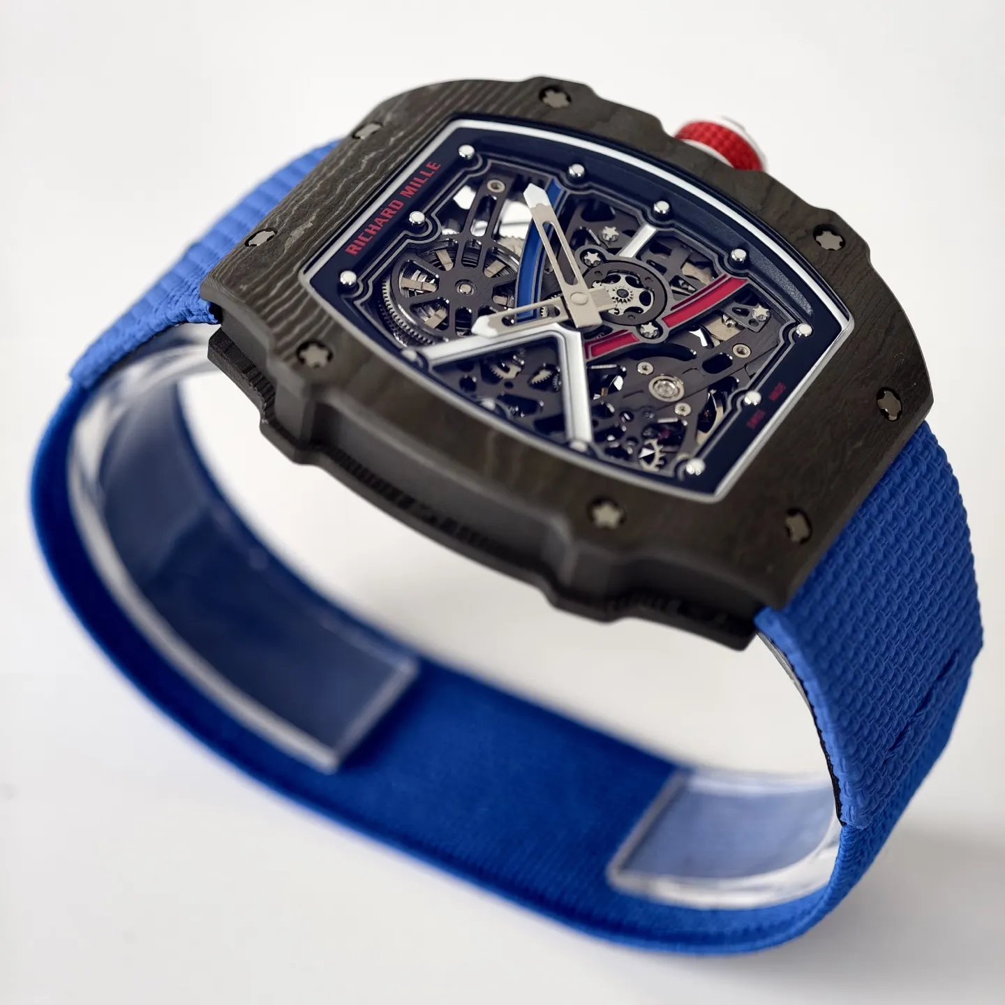 UMI Richard Mille RM 67-02 Automatic Carbon TPT Case Blue Elastic Fabric Strap Replica Watch