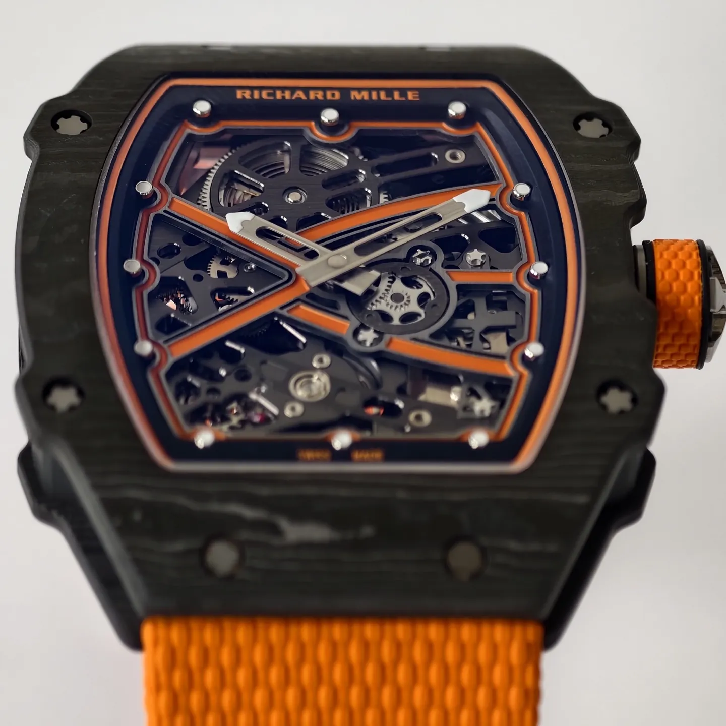 UMI Richard Mille RM 67-02 McLaren Lando Norris Black Carbon TPT Orange Fabric Strap Replica Watch