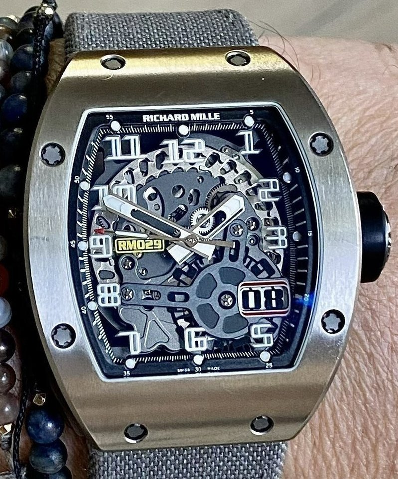 Richard Mille RM-029 Oversize Date, Skeleton Dial – Titanium on Strap