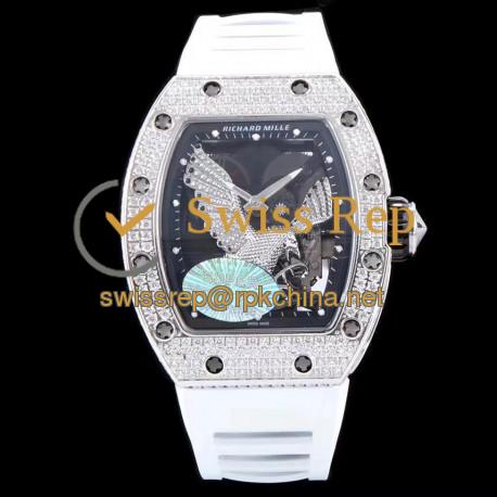 RM023 KVF SS &amp; Diamonds Diamond Eagle Skeleton Dial M8215