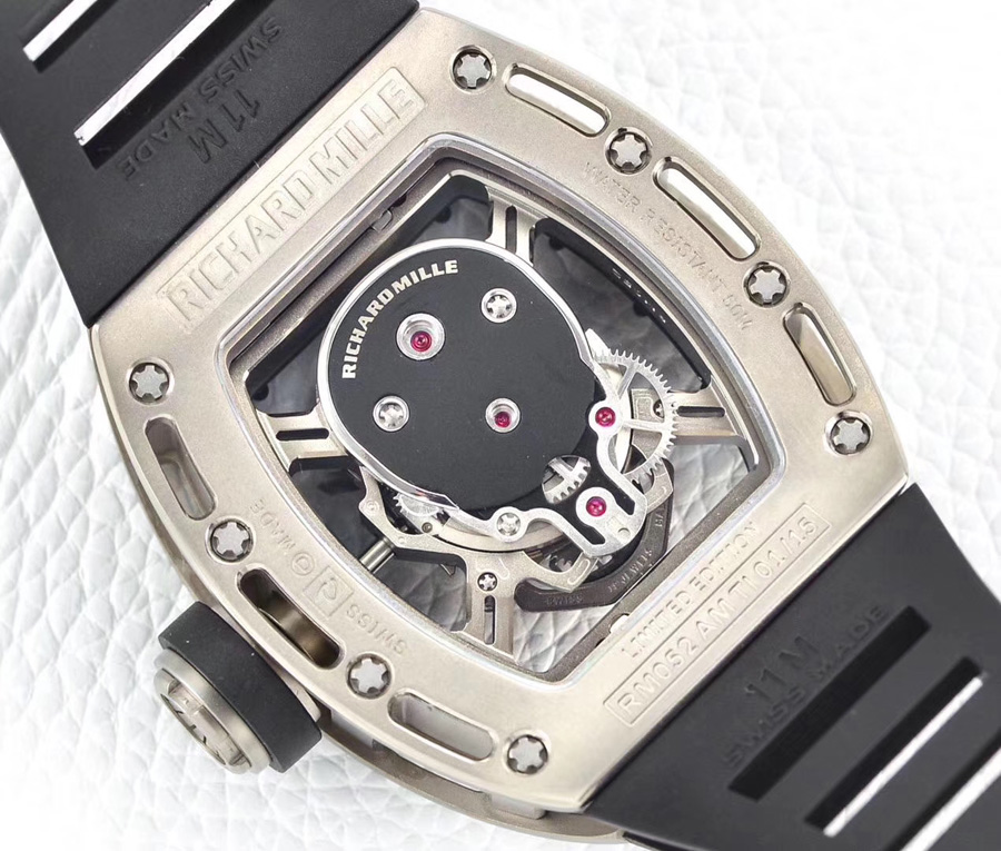 Richard Mille Replica RM 052 Black Rubber Strap Folding Buckle