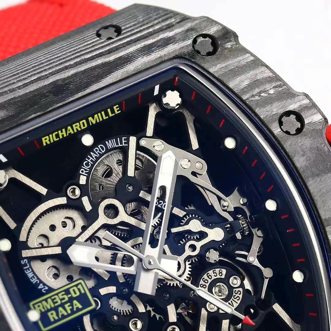 Best Swiss Replica Richard Mille RM 35-01 Rafael Nadal Watch – Carbon Fiber Case