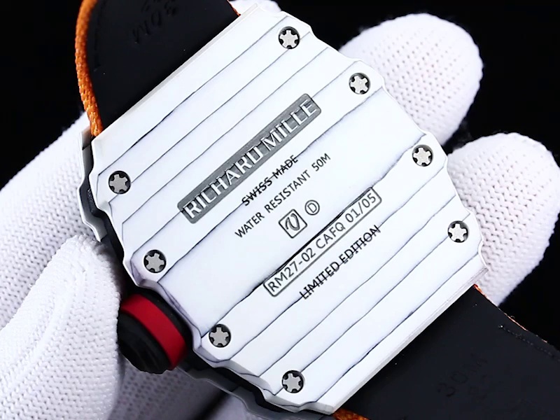 Luxury Swiss Richard Mille RM 27-02 Replica Rafael Nadal Floating Tourbillon Watch – Carbon TPT Case, Orange Nylon Strap