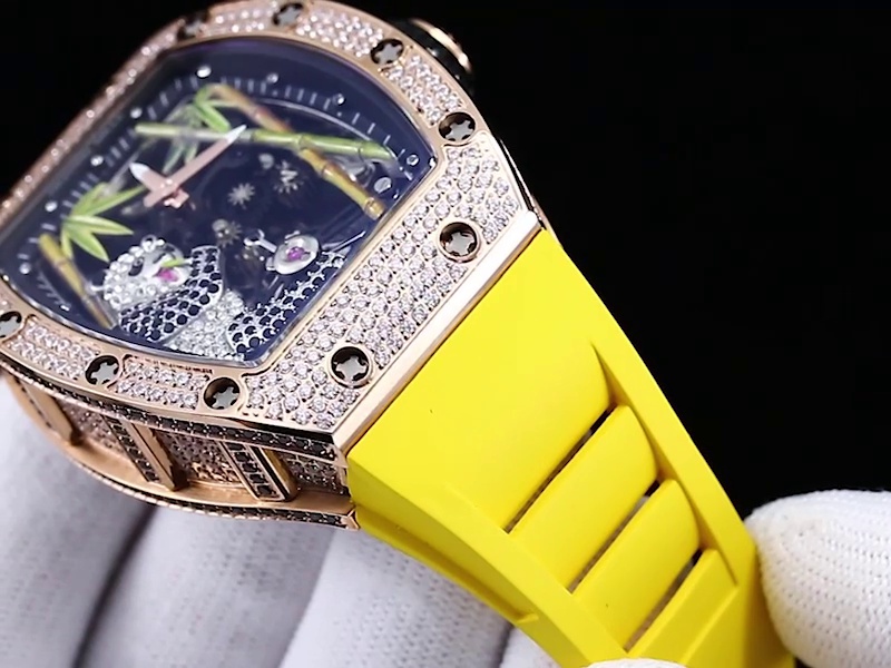 Luxury Richard Mille RM 26-01 Replica Panda – Swiss Tourbillon Watch With Premium Skeleton Dial & Yellow Strap