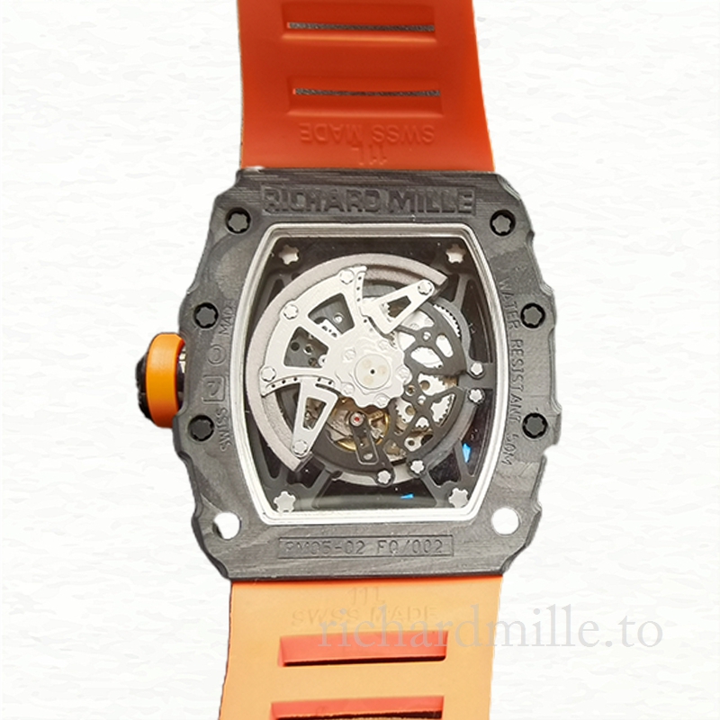 Richard Mille RM35-02 Mechanical Men Rubber Band Watch Transparent Dial