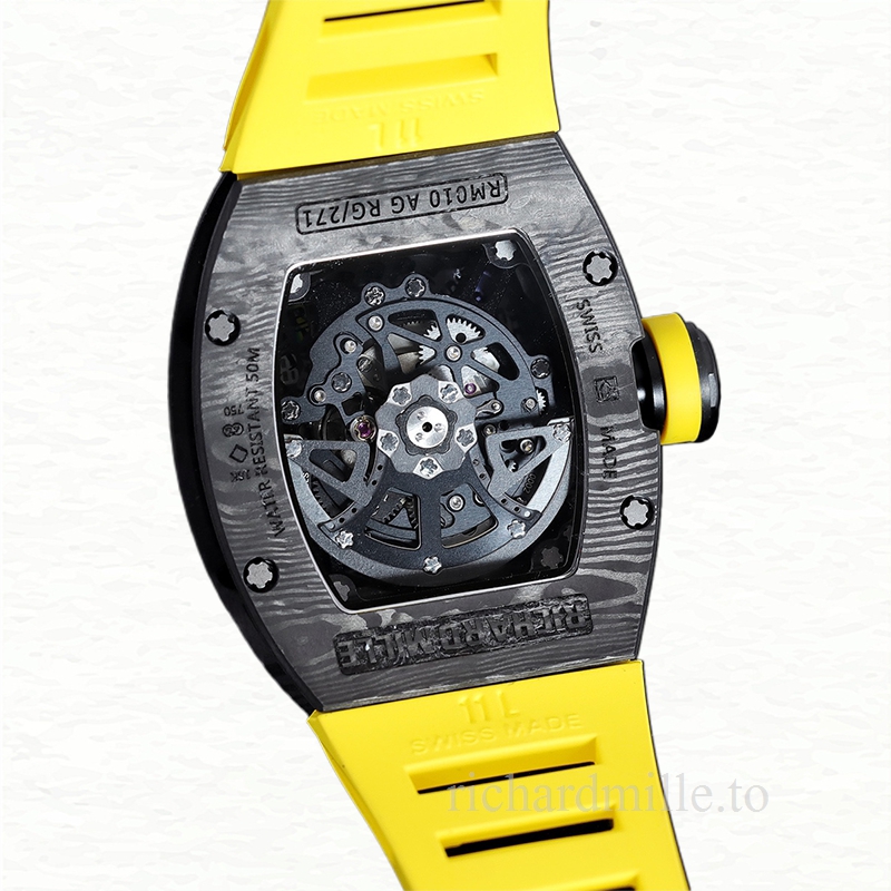 Richard Mille RM 005 Men Automatic Carbon Fiber Transparent Dial Rubber Band