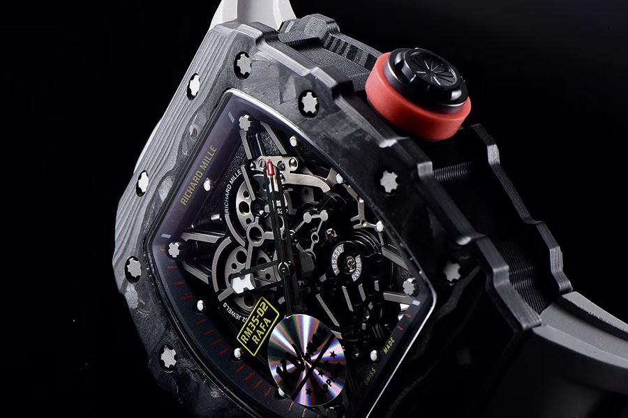 Richard Mille Replica RM 35 Grey Strap Imported Carbon Fiber Material Bezel