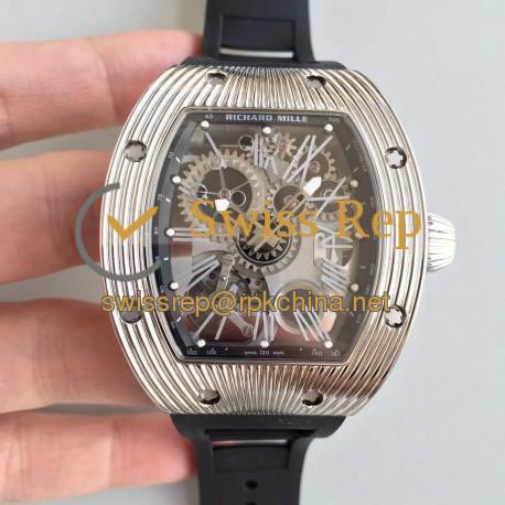RM018 Tourbillon Hommage Boucheron Noob Factory SS Black Skeleton Dial M6T51