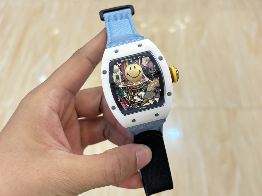 Replica Richard Mille RM 88 Smiley Automatic Winding Tourbillon with Blue Strap