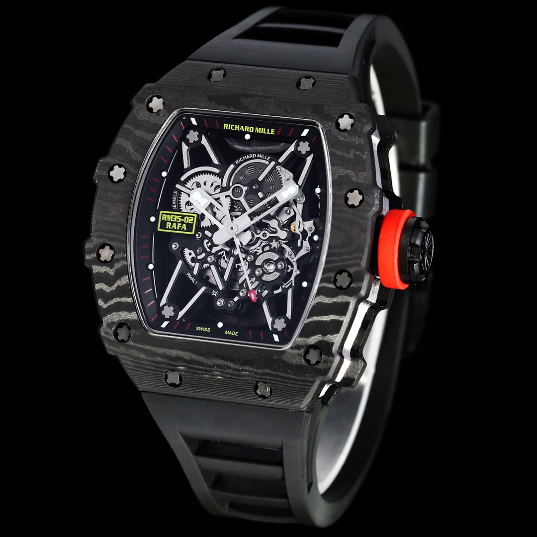 Best Richard Mille RM 35-02 Replica – Bold Carbon Fiber Case and Premium Skeletonized Dial Design