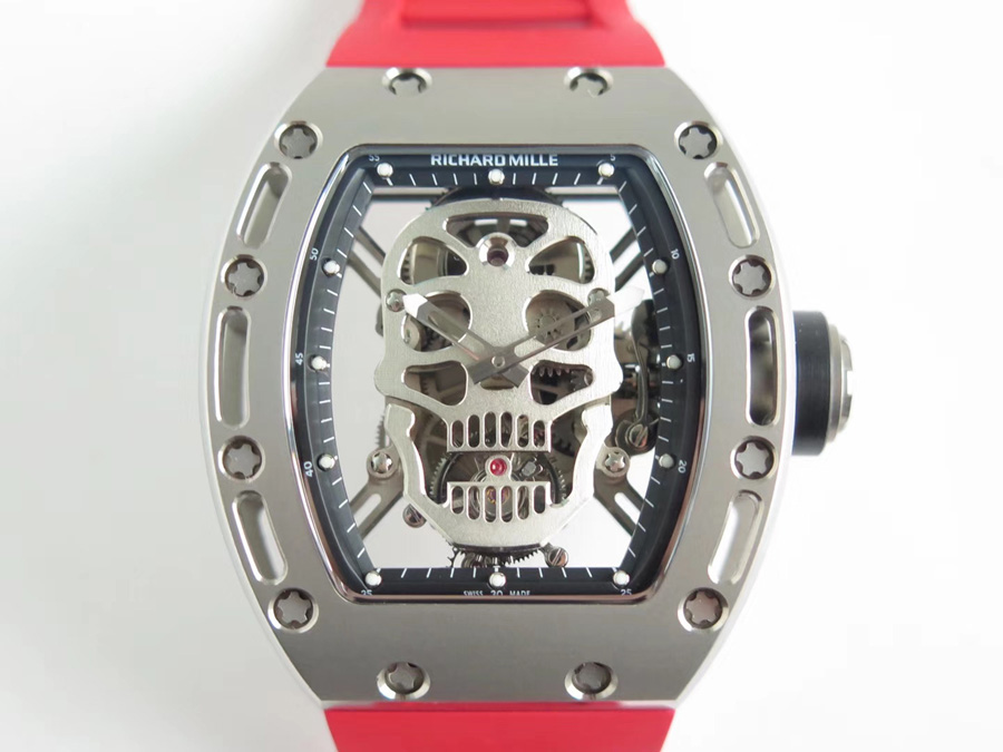 Richard Mille Replica RM 052 Red Rubber Strap Titanium Bezel