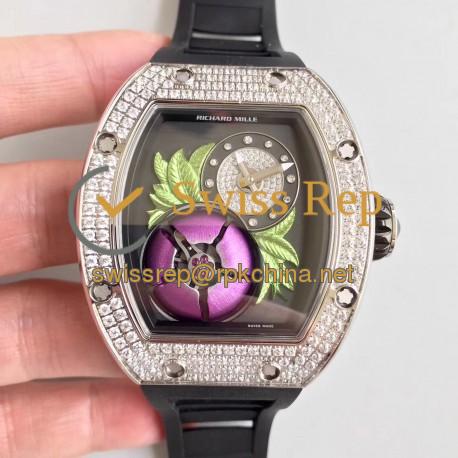 RM19-02 Tourbillon Fleur RMF SS &amp; Diamonds Magnolia Dial M6T51