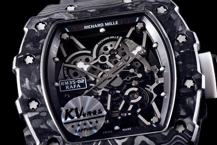 Richard Mille Replica RM 35 02 Black Imported Rubber Strap